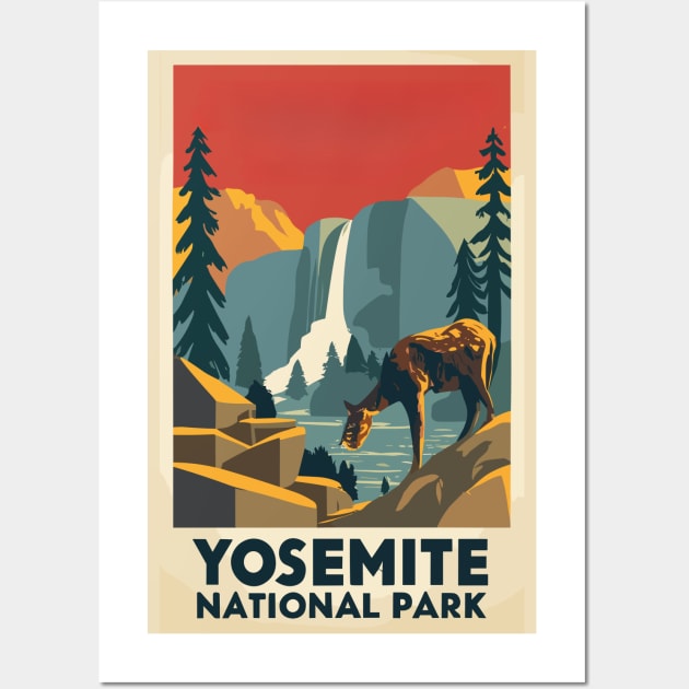 A Vintage Travel Art of the Yosemite National Park - California - US Wall Art by goodoldvintage